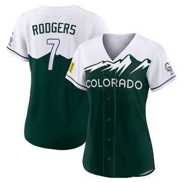 Authentic Brendan Rodgers Women's Colorado Rockies Green 2022 City Connect Jersey