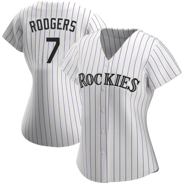 Authentic Brendan Rodgers Women's Colorado Rockies White Home Jersey