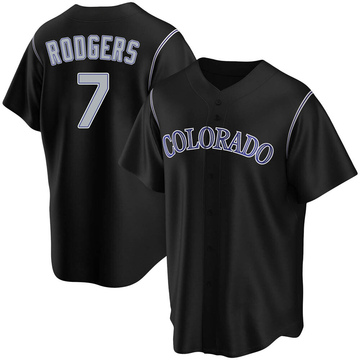 Replica Brendan Rodgers Men's Colorado Rockies Black Alternate Jersey