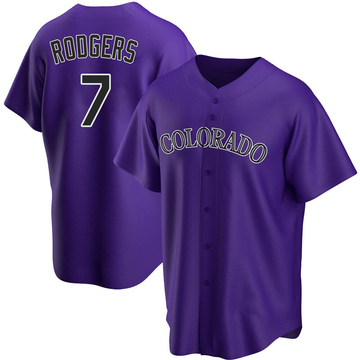 Replica Brendan Rodgers Men's Colorado Rockies Purple Alternate Jersey