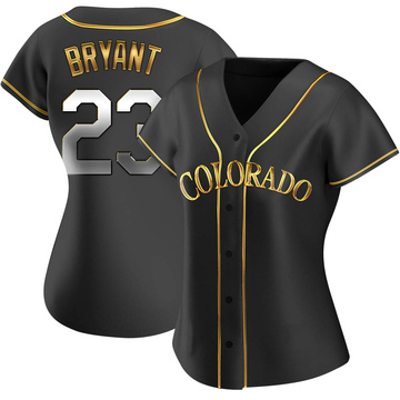 Replica Kris Bryant Women's Colorado Rockies Black Golden Alternate Jersey